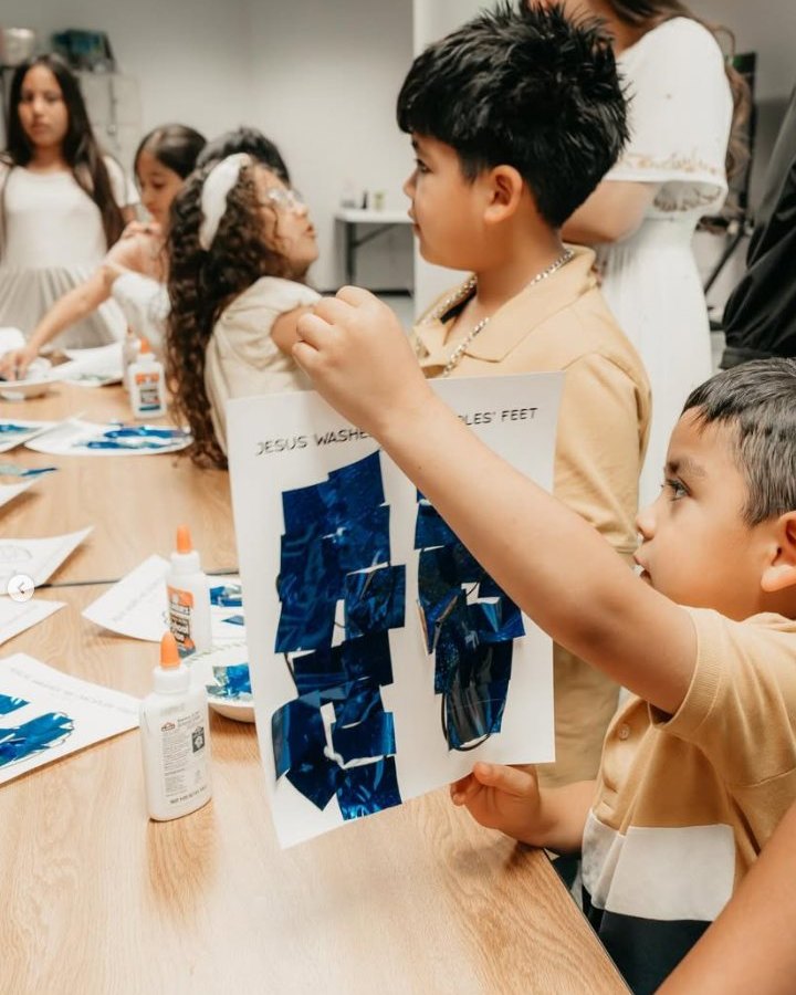 Children learning and creating in CLFC Kids