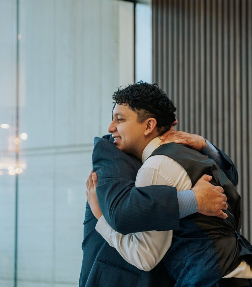 Friends greeting each other with joy at CLFC